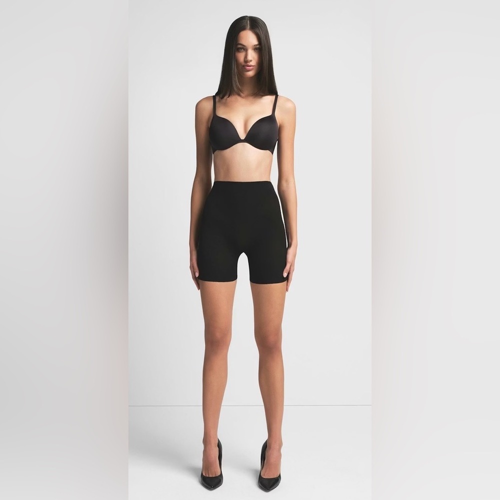 Skims Size XL Sheer Sculp Low Black Short Shapewear Panty Girdle Open Crotch - Picture 1 of 15
